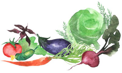 Ljuddämpande tavla - Fresh vegetables painted