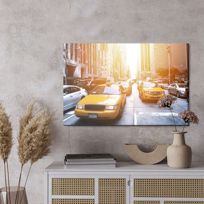 Ljuddämpande tavla - New York city taxis 3d