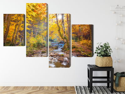 Ljuddämpande tavla - 3d autumn forest landscape