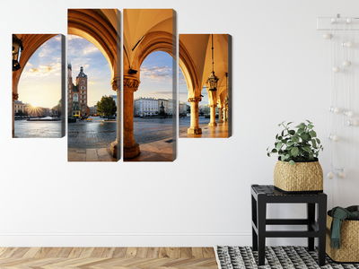 Ljuddämpande tavla - View of Kraków at sunset