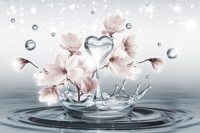 Ljuddämpande tavla - Magnolia flowers and 3d