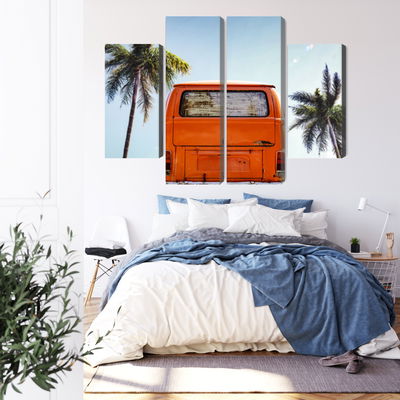 Ljuddämpande tavla - Retro car between palm trees