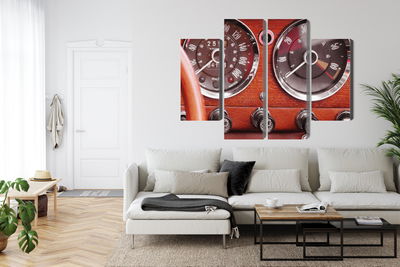 Ljuddämpande tavla - Counters in a retro car