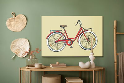 Ljuddämpande tavla - Drawn bicycle in retro style