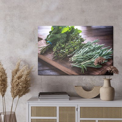 Ljuddämpande tavla - Bundles of herbs on a wooden