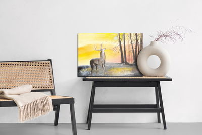 Ljuddämpande tavla - Landscape with a deer