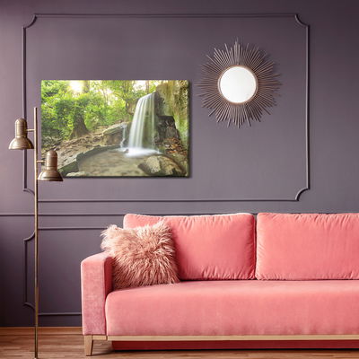 Ljuddämpande tavla - Waterfall in the 3d forest