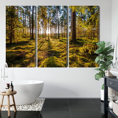 Ljuddämpande tavla - 3d sunny forest landscape