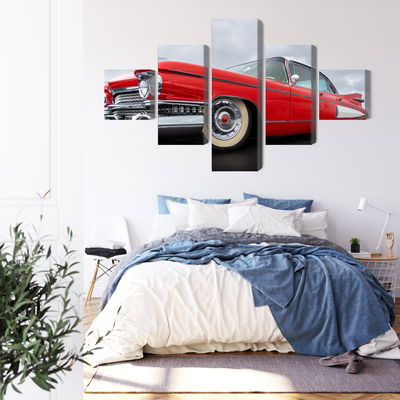 Ljuddämpande tavla - A red car from the 1950s