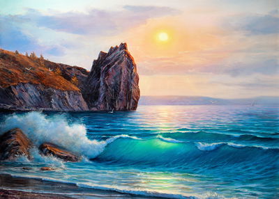 Ljuddämpande tavla - The sea in the morning