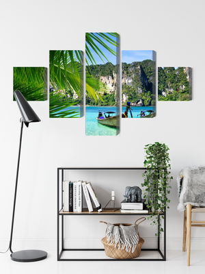 Ljuddämpande tavla - Tropical landscape 3d