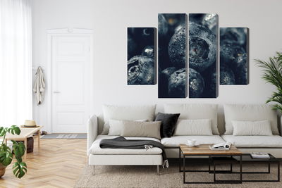 Ljuddämpande tavla - Blueberries close up 3d