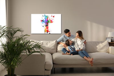 Ljuddämpande tavla - Colorful cross