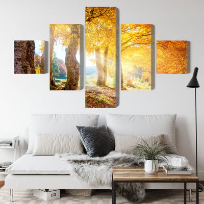 Ljuddämpande tavla - Sunny autumn forest