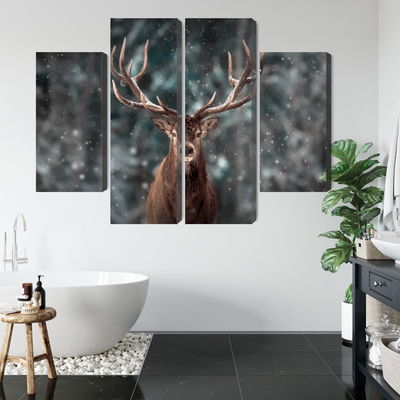 Ljuddämpande tavla - Deer in the forest 3d