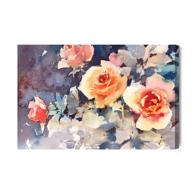 Ljuddämpande tavla - Colorful roses like painted