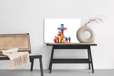 Ljuddämpande tavla - Colorful christian cross