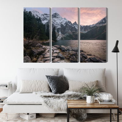 Ljuddämpande tavla - Lake and forest