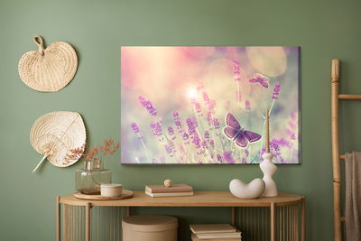 Ljuddämpande tavla - Butterflies and lavender