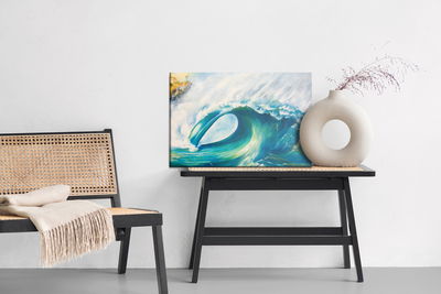 Ljuddämpande tavla - Sea with giant wave