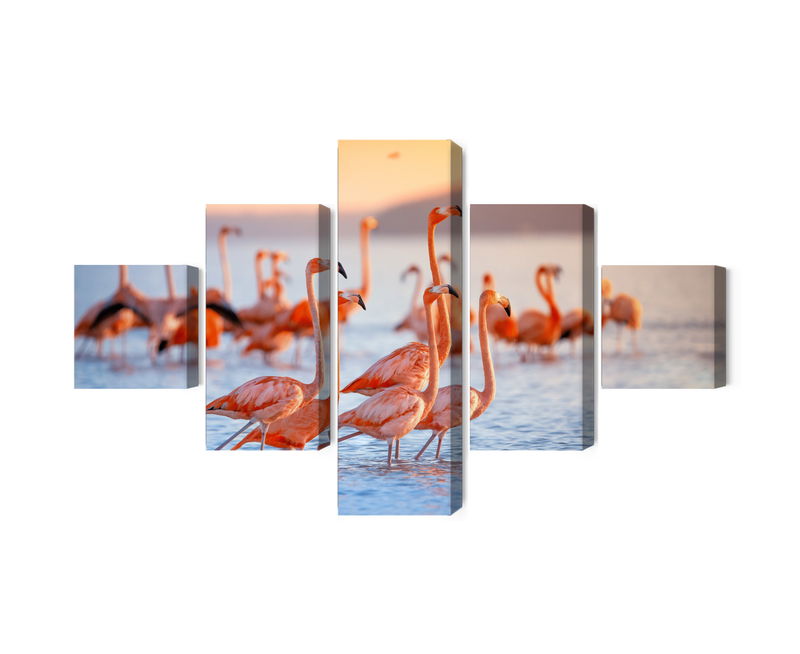 Ljuddämpande tavla - A flock of flamingos