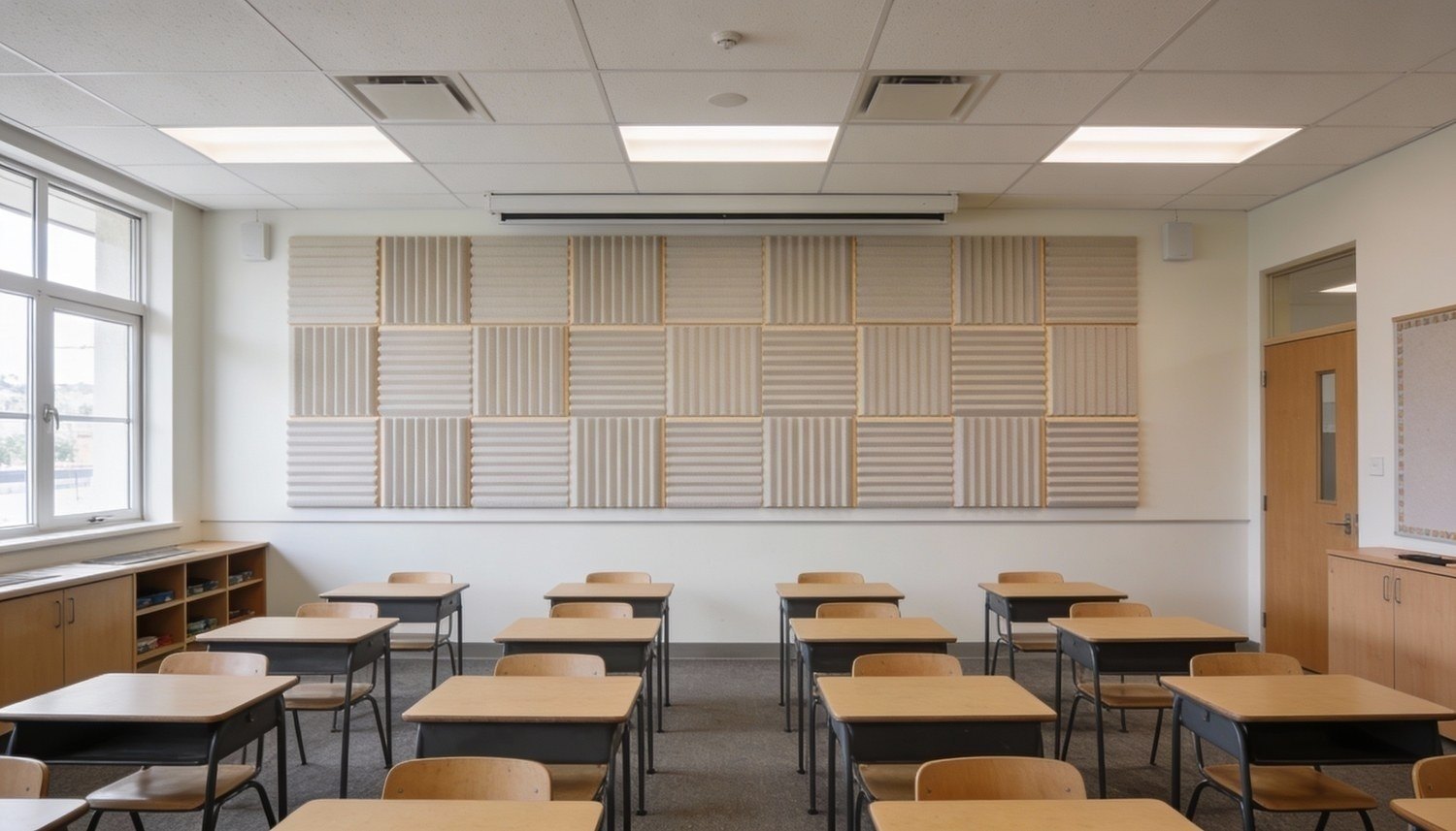 Ljudabsorbera skolsal