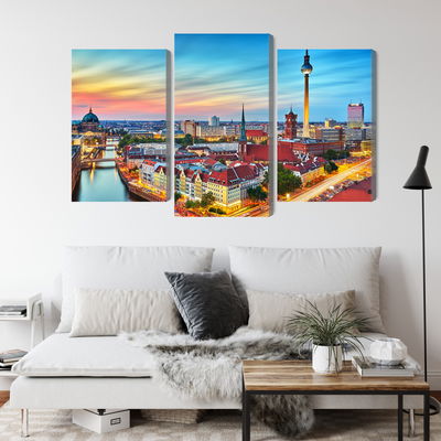 Ljuddämpande tavla - Colorful sky and berlin