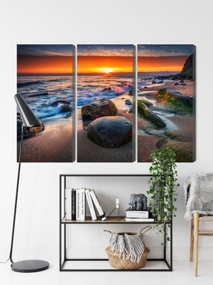 Ljuddämpande tavla - 3d beach sunset