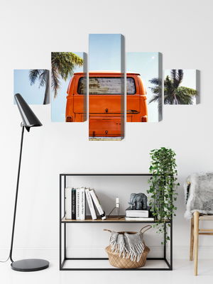 Ljuddämpande tavla - Retro car between palm trees