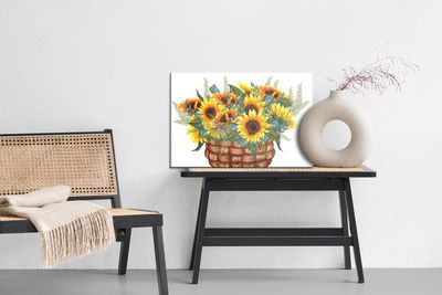 Ljuddämpande tavla - A basket with a bouquet