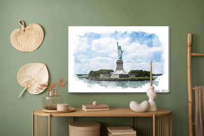Ljuddämpande tavla - Statue of liberty painted