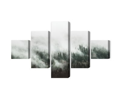 Ljuddämpande tavla - 3d misty forest landscape