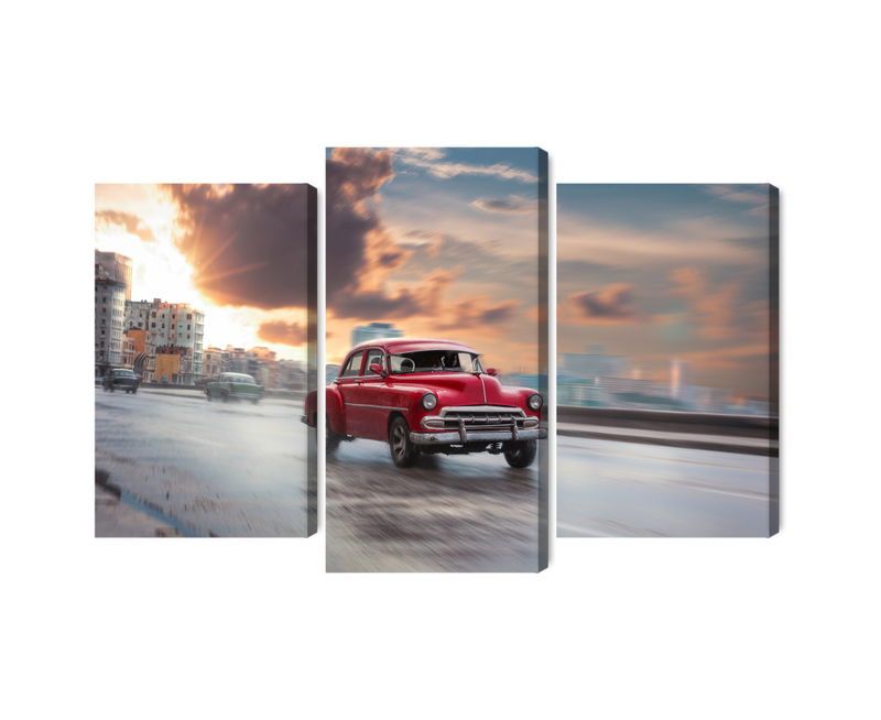 Ljuddämpande tavla - Historic car on the road
