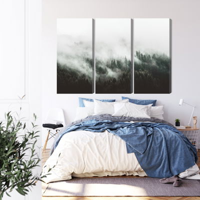 Ljuddämpande tavla - Misty 3d forest landscape