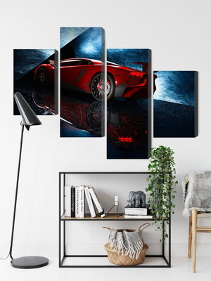 Ljuddämpande tavla - Sports car on an abstract