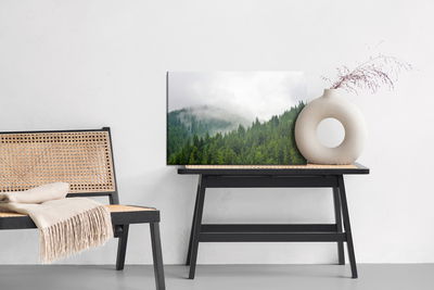 Ljuddämpande tavla - Fog over the coniferous