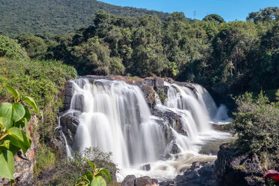 Ljuddämpande tavla - A waterfall among lush