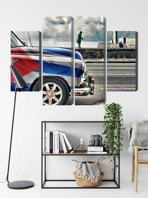 Ljuddämpande tavla - A car with a cuban flag