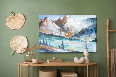 Ljuddämpande tavla - Painted mountain landscape