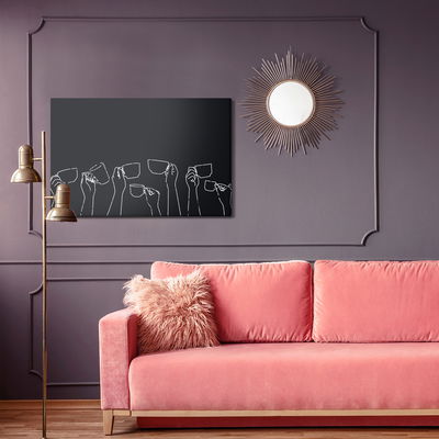 Ljuddämpande tavla - Hands holding cups