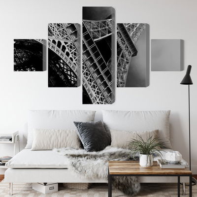 Ljuddämpande tavla - Black and white eiffel tower