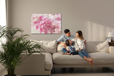 Ljuddämpande tavla - Peonies in retro style