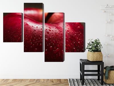 Ljuddämpande tavla - Red apple on a macro scale