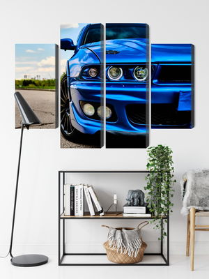 Ljuddämpande tavla - Front of a blue sports car