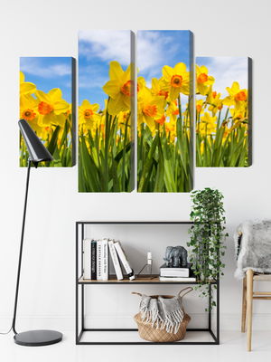 Ljuddämpande tavla - Daffodil field 3d