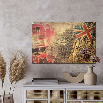 Ljuddämpande tavla - Collage with London icons