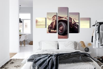 Ljuddämpande tavla - Vintage car with a 3d effect
