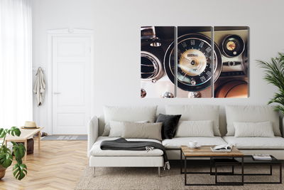 Ljuddämpande tavla - The dashboard in an old car