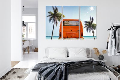 Ljuddämpande tavla - Retro car between palm trees