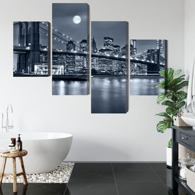 Ljuddämpande tavla - Night panorama of New York